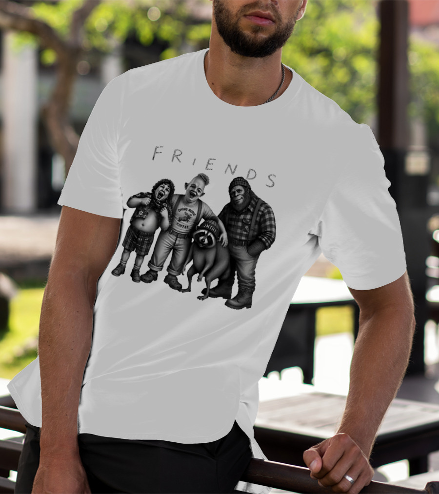 Friends Owning Moose Coffee Jmthy Big Foot Raccoon T-Shirt