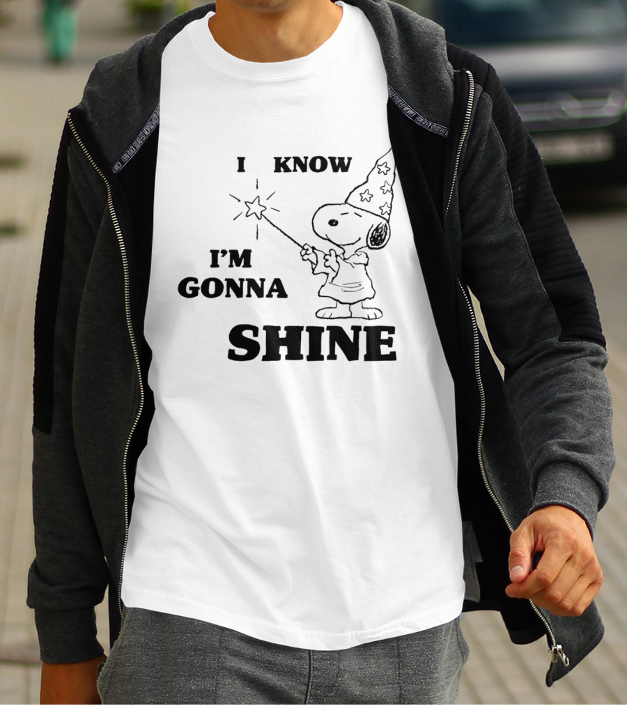 Snoopy Wizard I Know I'm Gonna Shine Magic Wand Stars T-Shirt