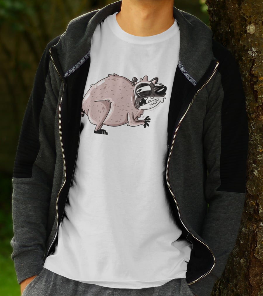 Jimothy Cartoon Raccoon Sticker T-Shirt