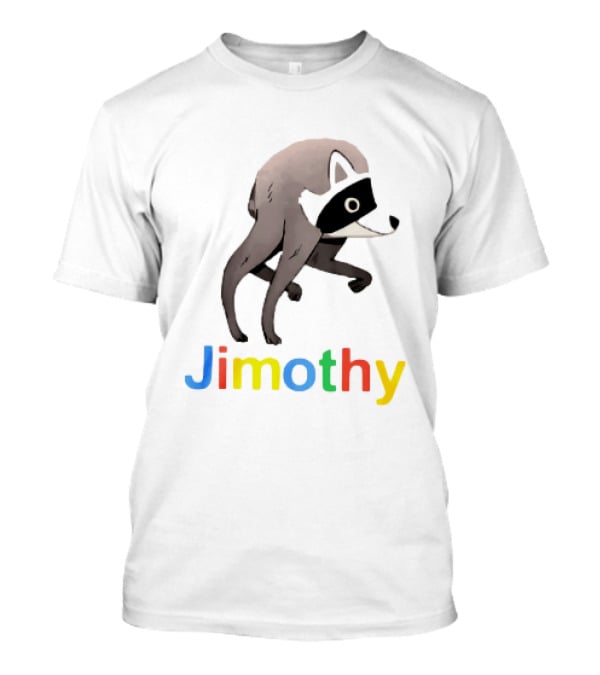 Jimothy The Raccoon Colorful Letters T-Shirt