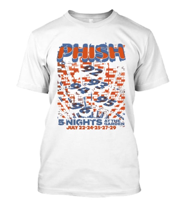 Phish Five Nights At Madison Square Garden New York City July 22 To 29 2026 Fourth Edition Knicks T-Shirt