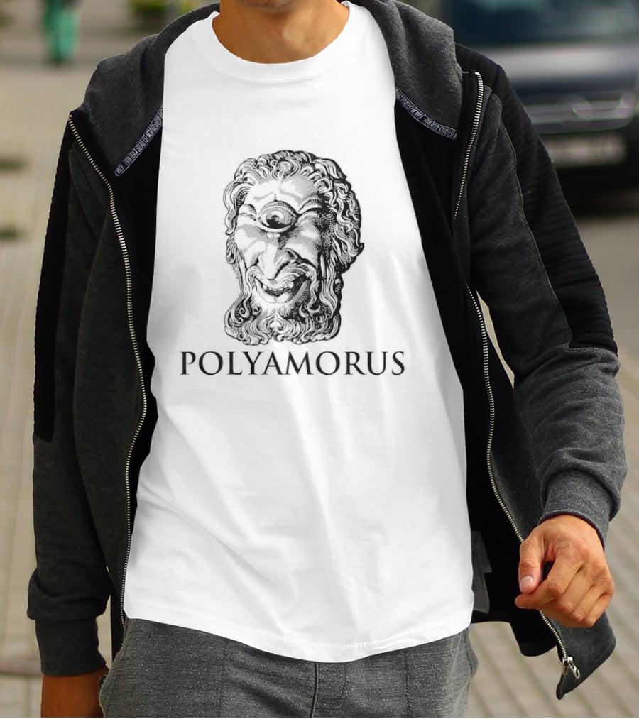 Polyamorus Cyclops Mythological Legend Black And White T-Shirt