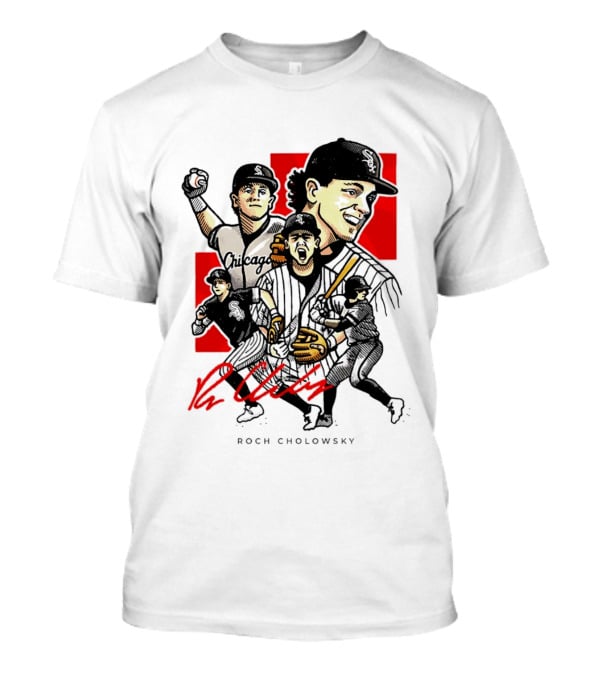 Roch Cholowsky Chicago White Sox Player Artwork Collage T-Shirt