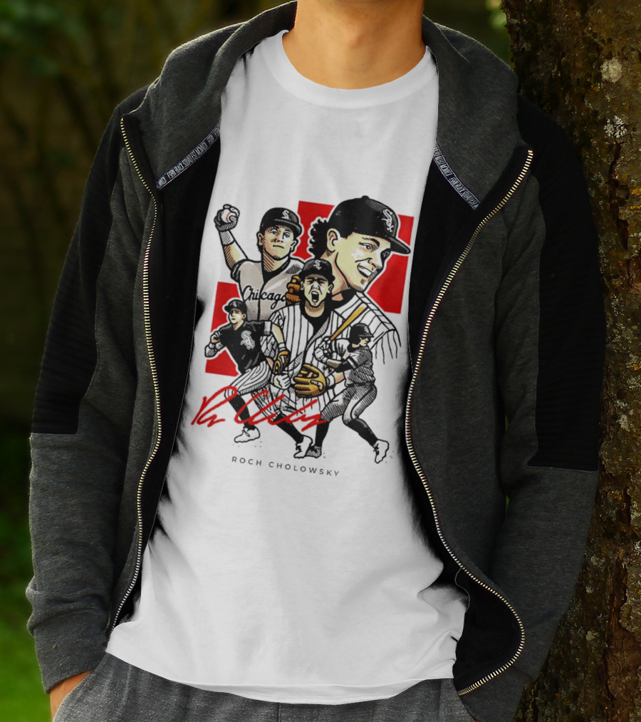 Roch Cholowsky Chicago White Sox Player Artwork Collage T-Shirt
