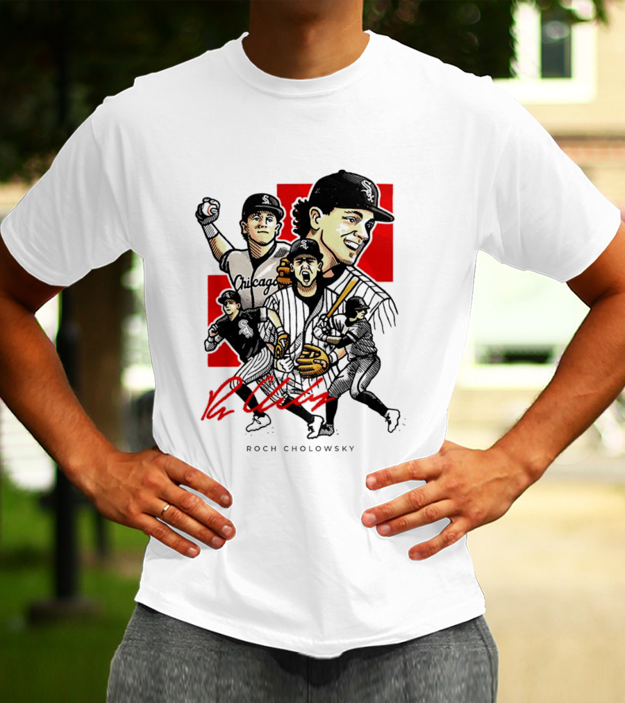 Roch Cholowsky Chicago White Sox Player Artwork Collage T-Shirt