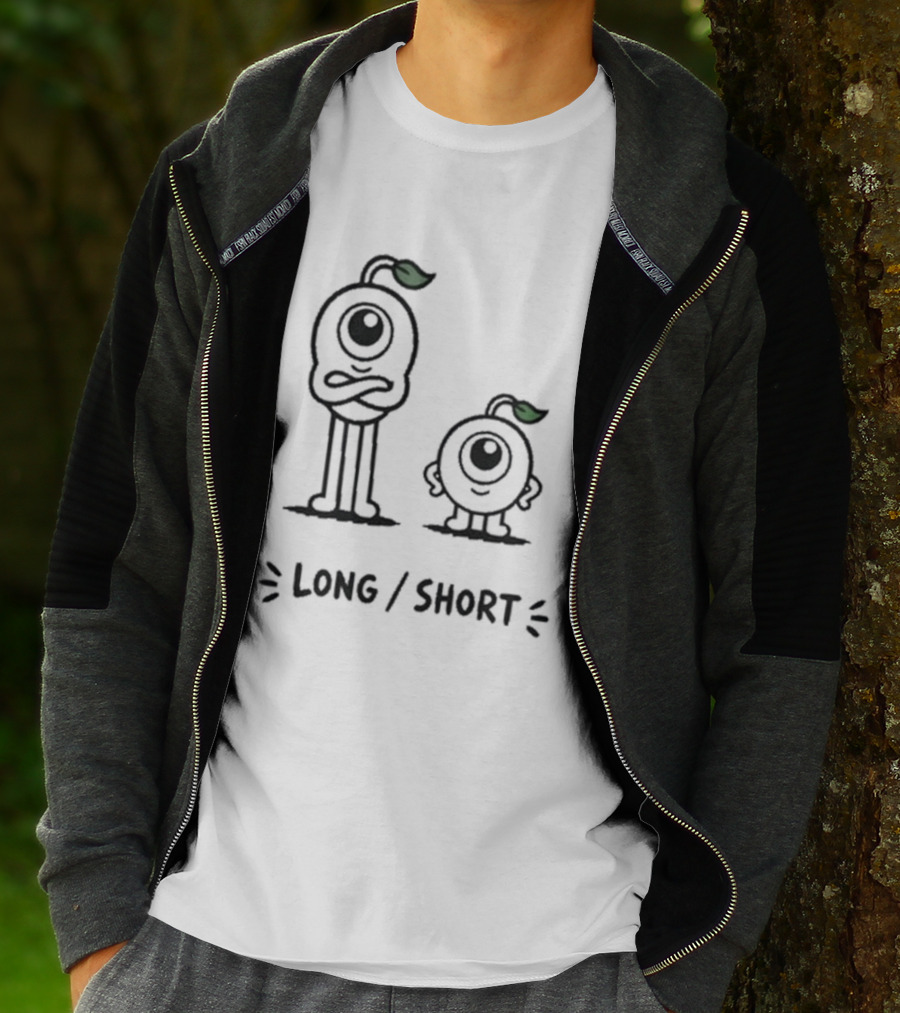 Standx Long Short Cute Monsters One Eyed Characters With Leaf Antennas T-Shirt
