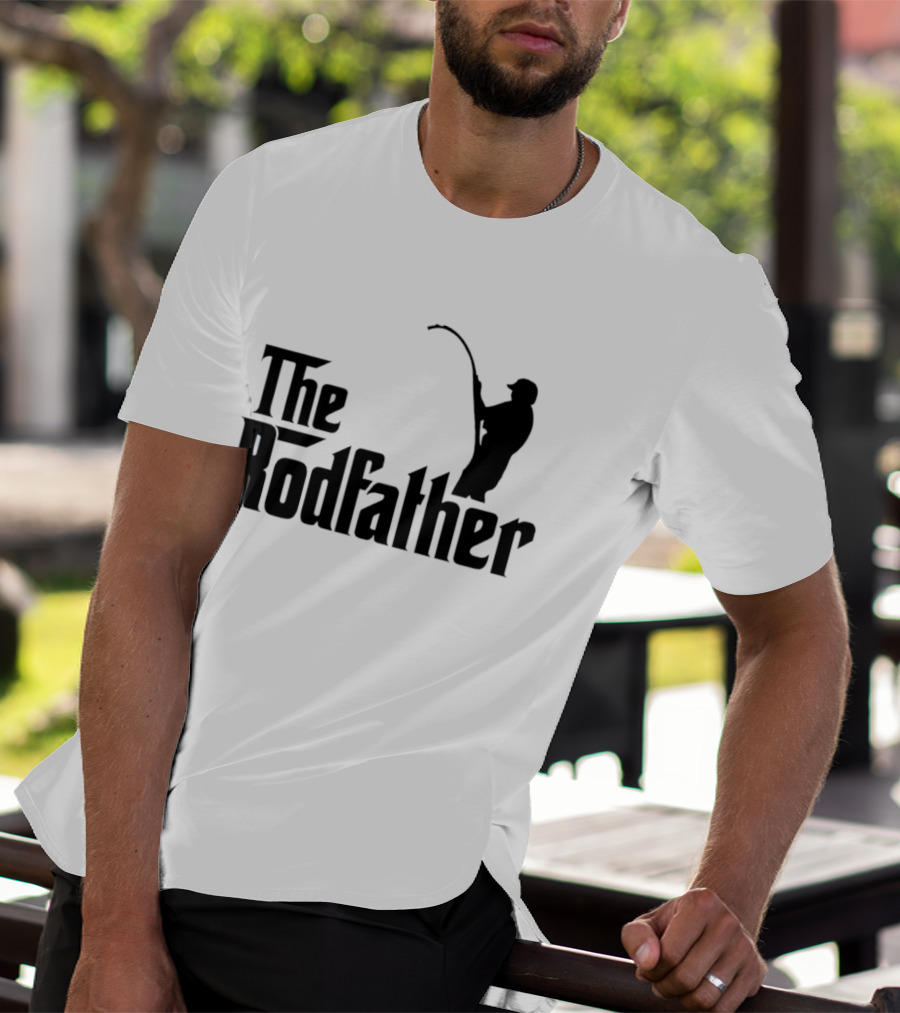 The Rodfather Fishing Parody Text And Image T-Shirt