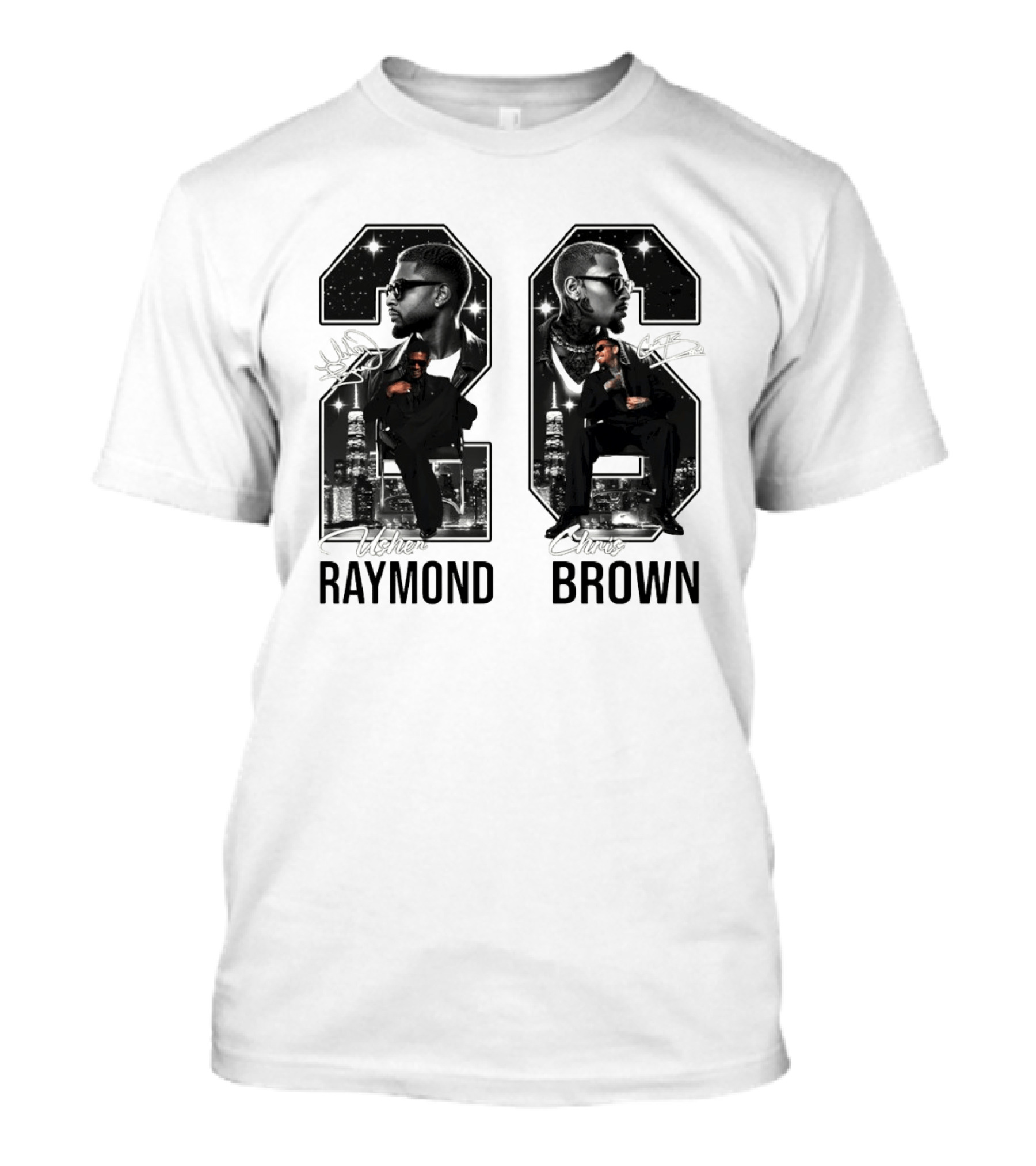 Usher Raymond Chris Brown 26 R And B Tour Usher Chris Brown Signatures T-Shirt