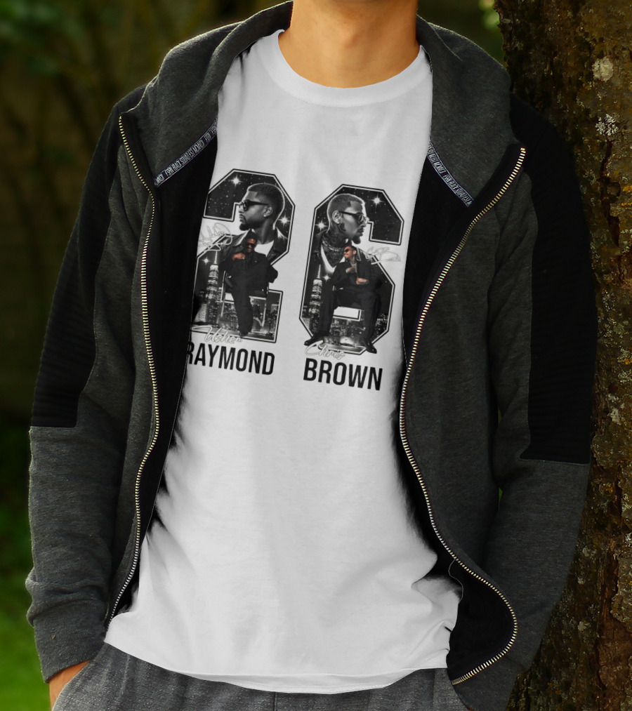 Usher Raymond Chris Brown 26 R And B Tour Usher Chris Brown Signatures T-Shirt
