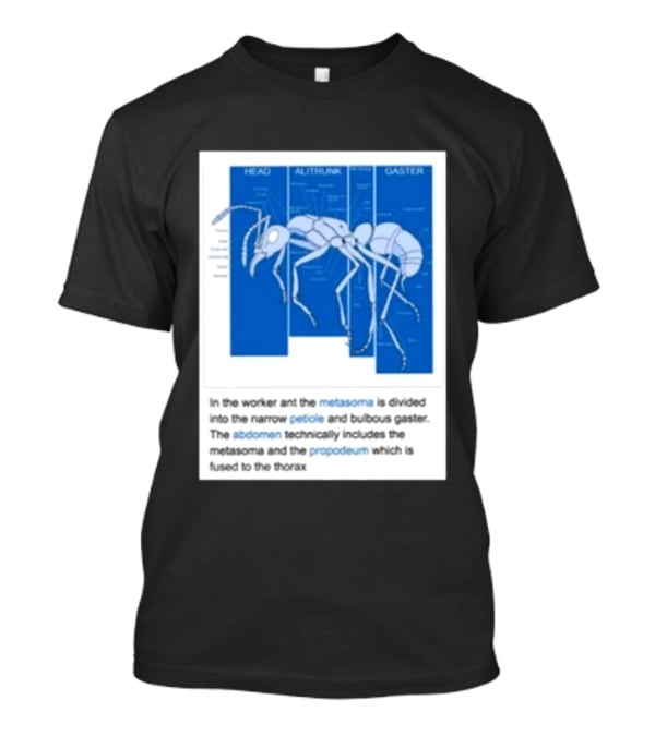 Head Alitrunk Gaster Metasoma Petiole Anatomy Of An Ant T-Shirt