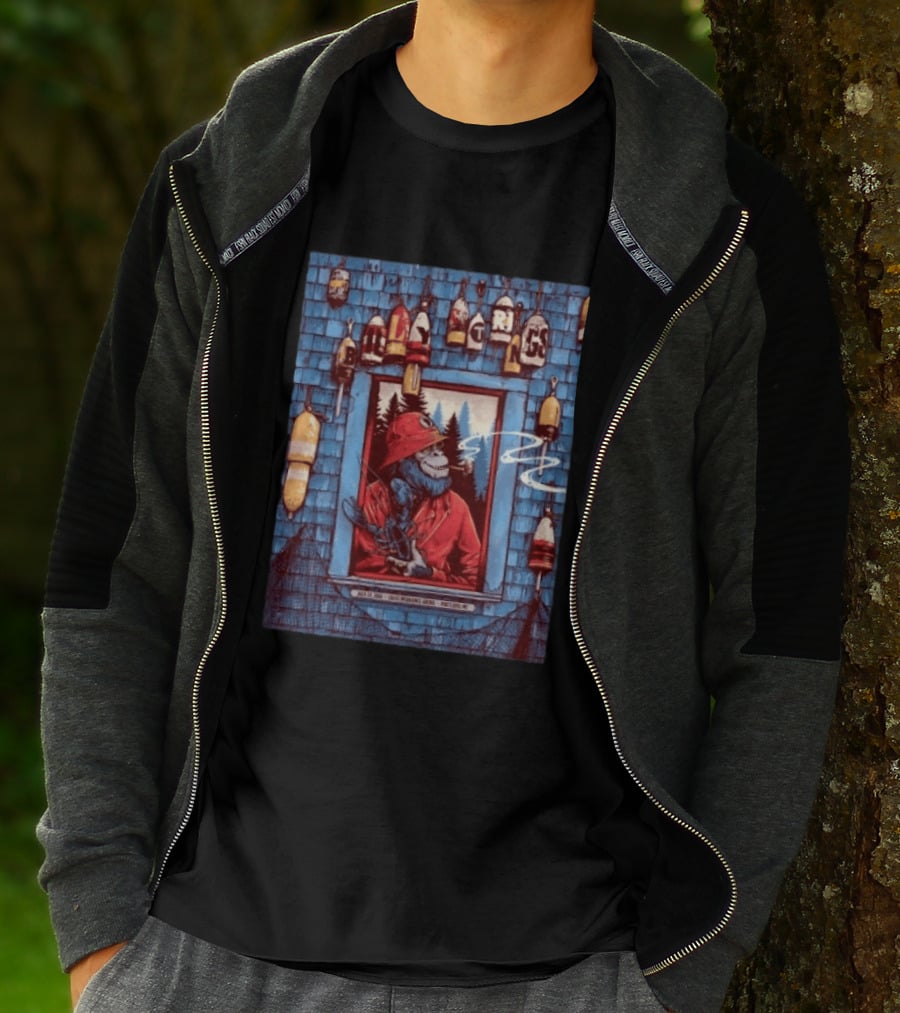 Billy Strings Portland ME 2026 Night 1 July 24 Event By Dan Dippel At Cross Insurance Arena Featuring Lobster Fisherman Monkey T-Shirt