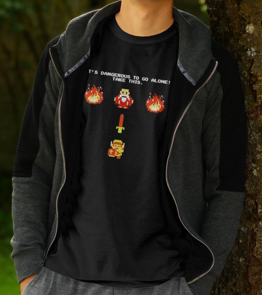 It's Dangerous To Go Alone Take This Legend Giving Link A Sword T-Shirt