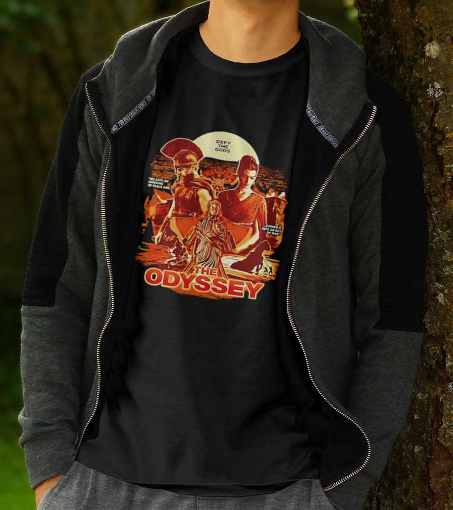 The Odyssey Defy The Gods Offering Of Peace Into Act Of War T-Shirt