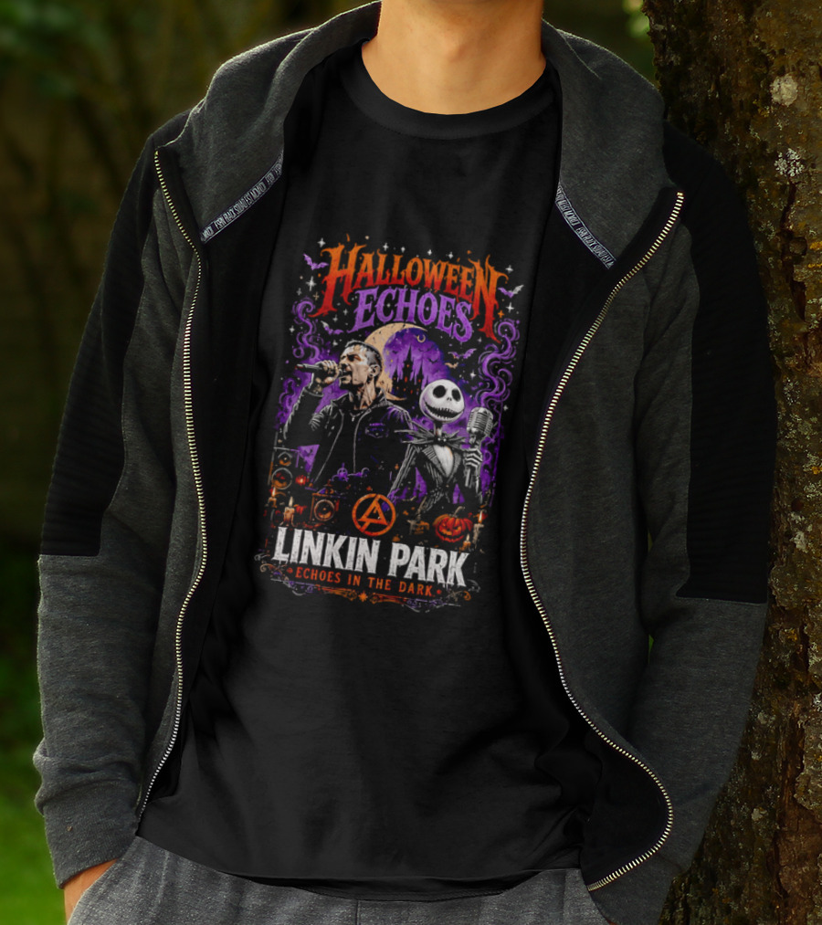 Halloween Echoes Linkin Park Echoes In The Dark Chester Bennington Jack Skellington T-Shirt