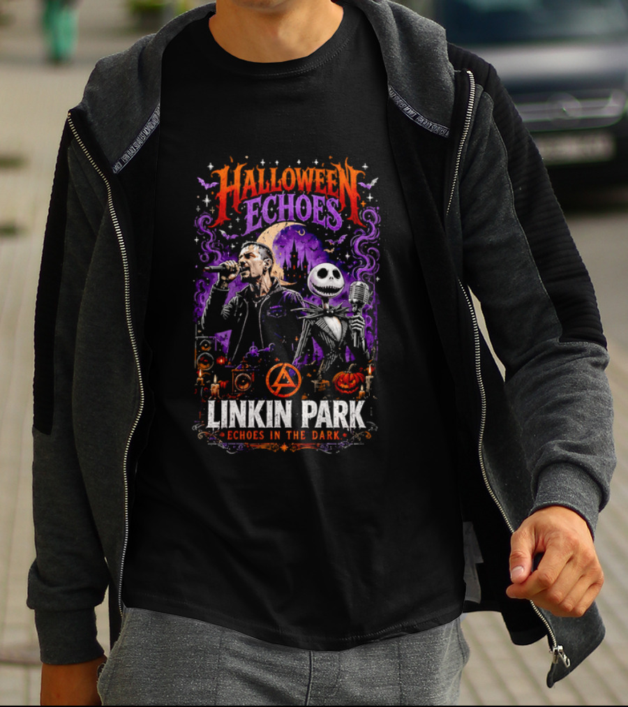 Halloween Echoes Linkin Park Echoes In The Dark Chester Bennington Jack Skellington T-Shirt