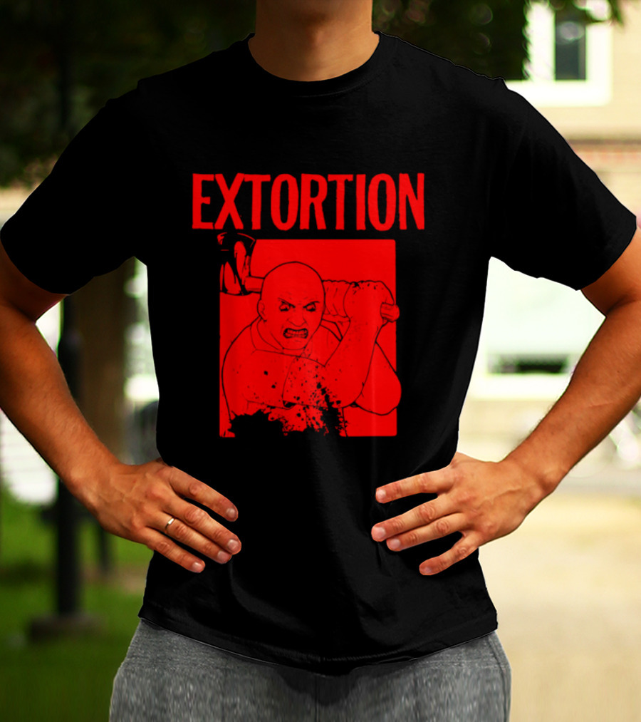 EXTORTION Self Titled Album Cover Art Distorted Face T-Shirt