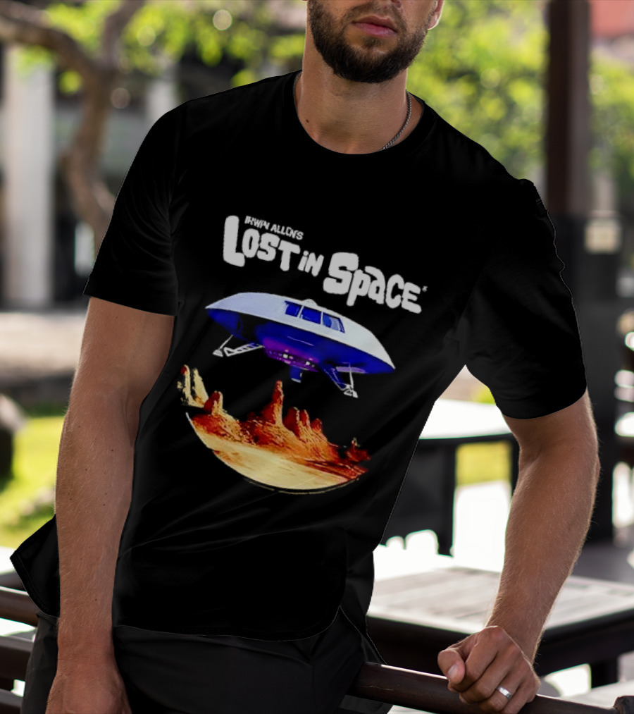 Irwin Allen's Lost In Space Sci Fi Spaceship Over Alien Terrain T-Shirt