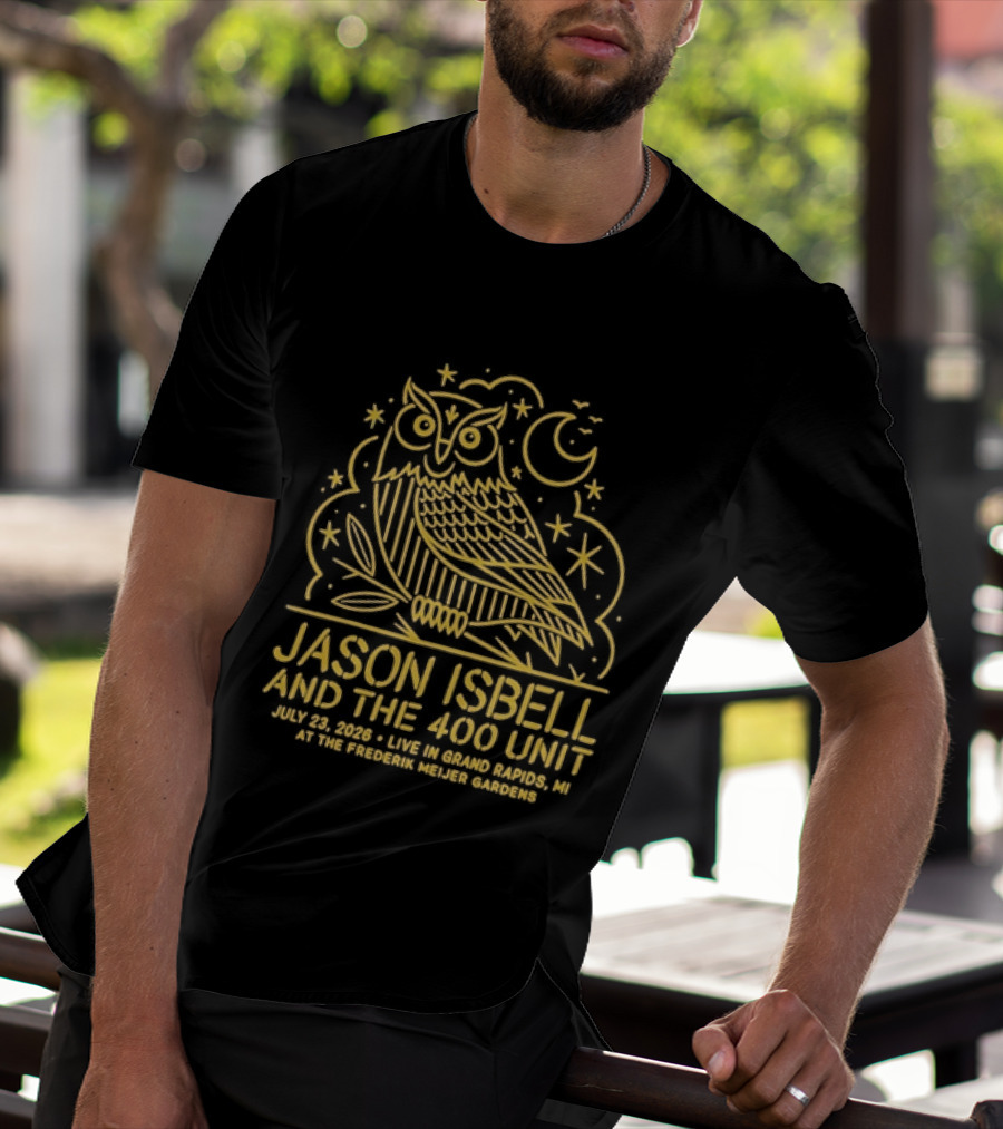 Jason Isbell And The 400 Unit Owl Frederik Meijer Gardens Grand Rapids MI July 23 2026 T-Shirt