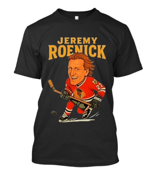 Jeremy Roenick Caricature Chicago Blackhawks Legendary Hockey Star T-Shirt