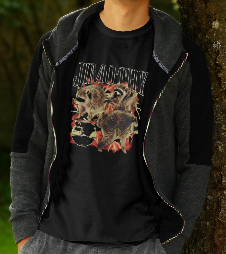 Jimothy Raccoon Trio Fire Motif Seattle Bootleg T-Shirt
