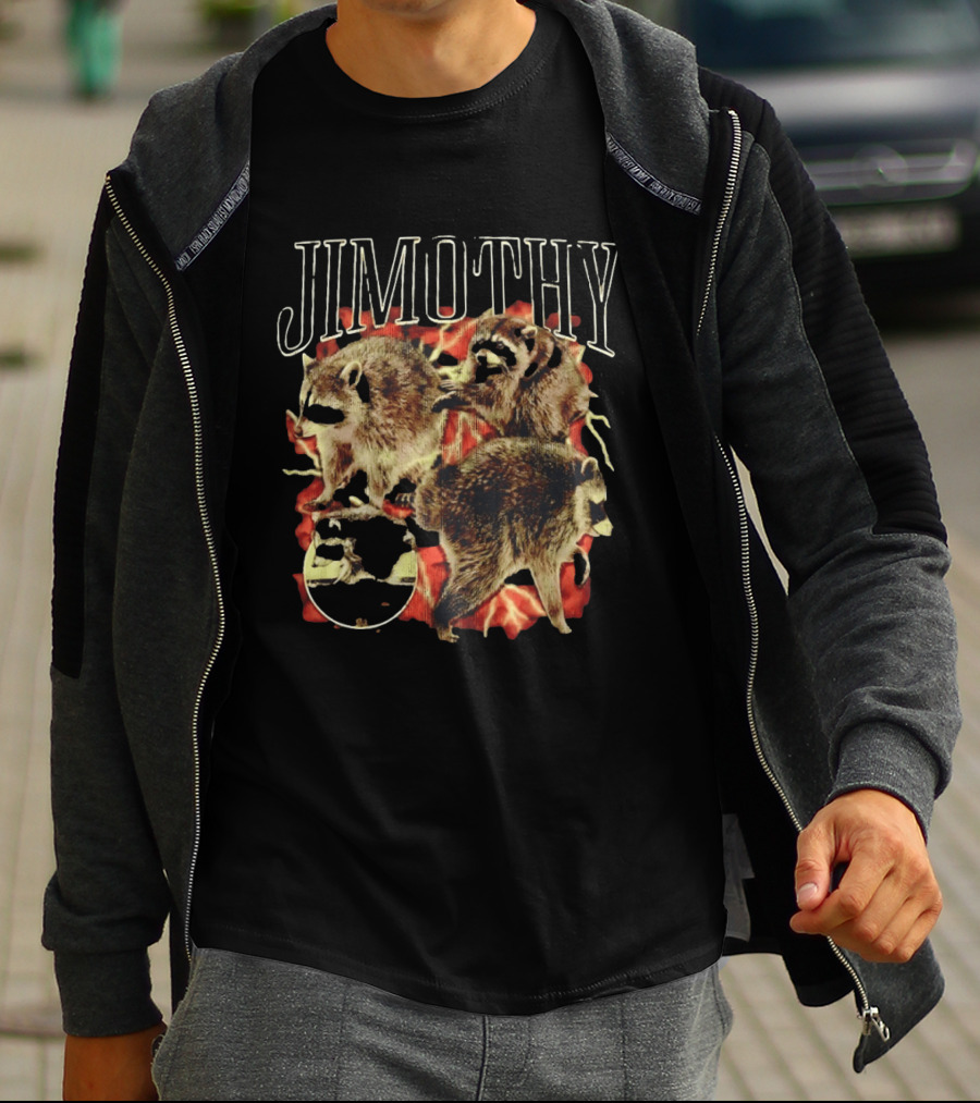 Jimothy Raccoon Trio Fire Motif Seattle Bootleg T-Shirt