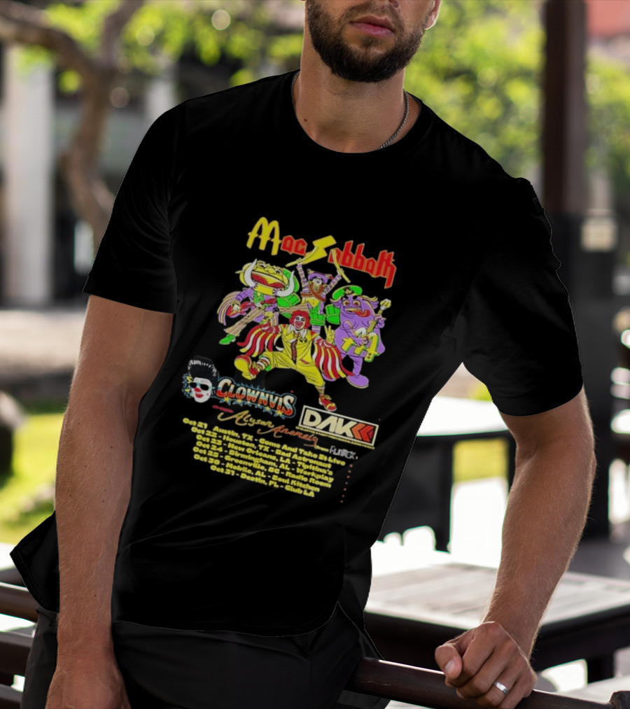 Mac Sabbath Fall 2026 US Tour Clownvis Live Austin Houston Destin FL Oct 21 31 T-Shirt