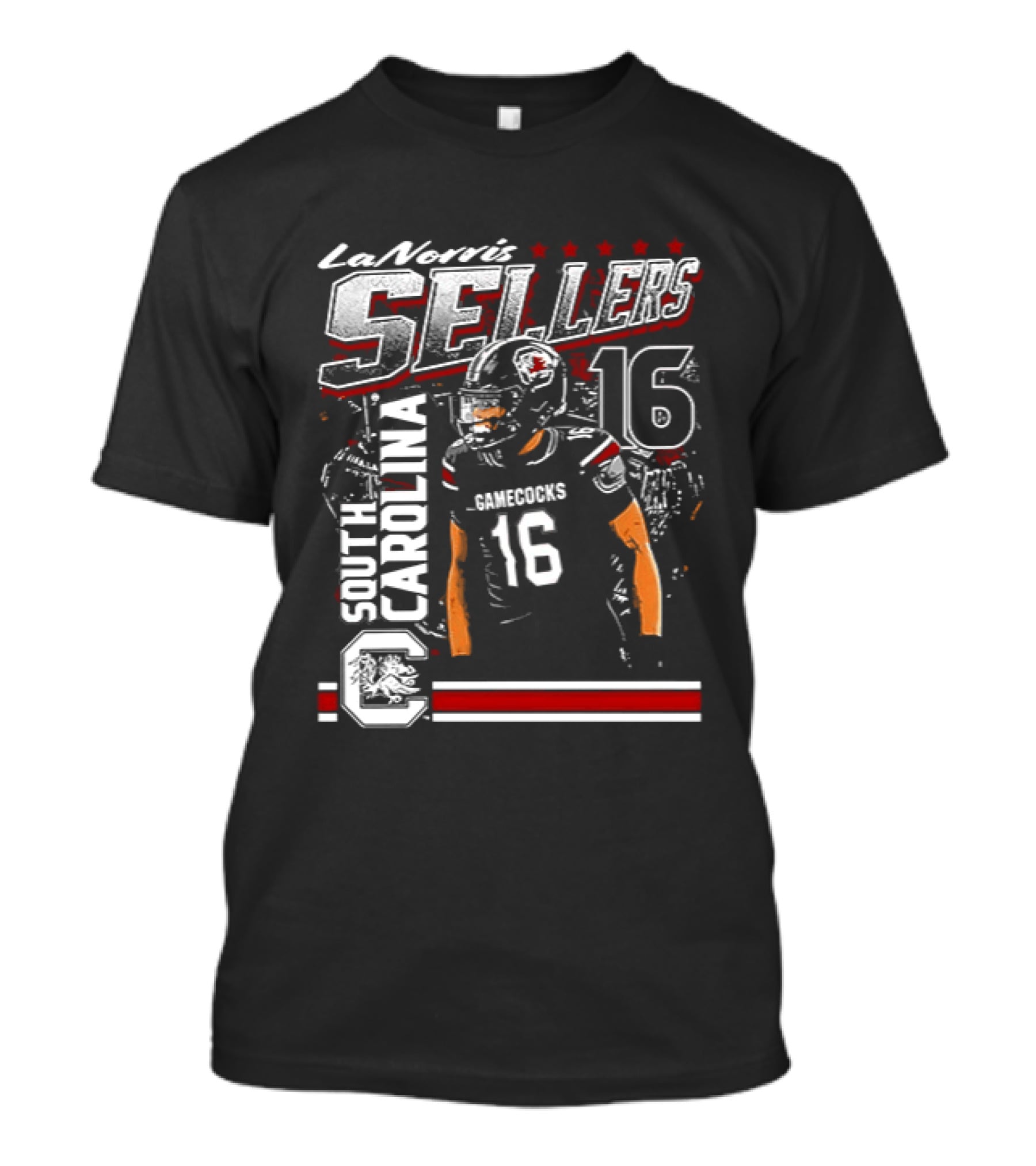 LaNorris Sellers 16 South Carolina Gamecocks Football Player T-Shirt