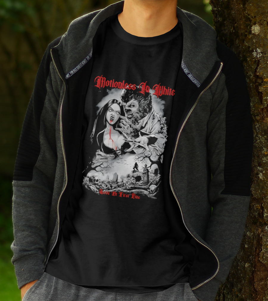 Motionless In White Love At First Bite Vampire And Werewolf Gothic Horror Aesthetic T-Shirt
