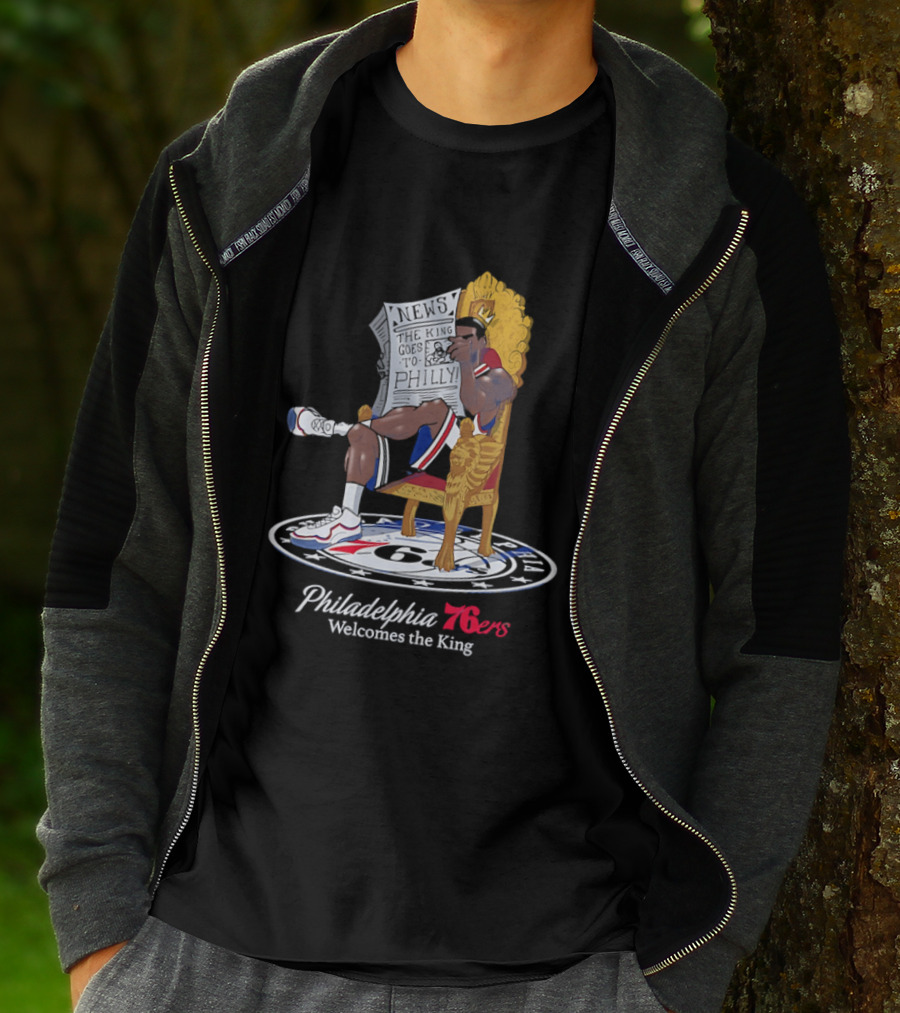 Philadelphia 76ers Welcome The King LeBron James Caricature T-Shirt