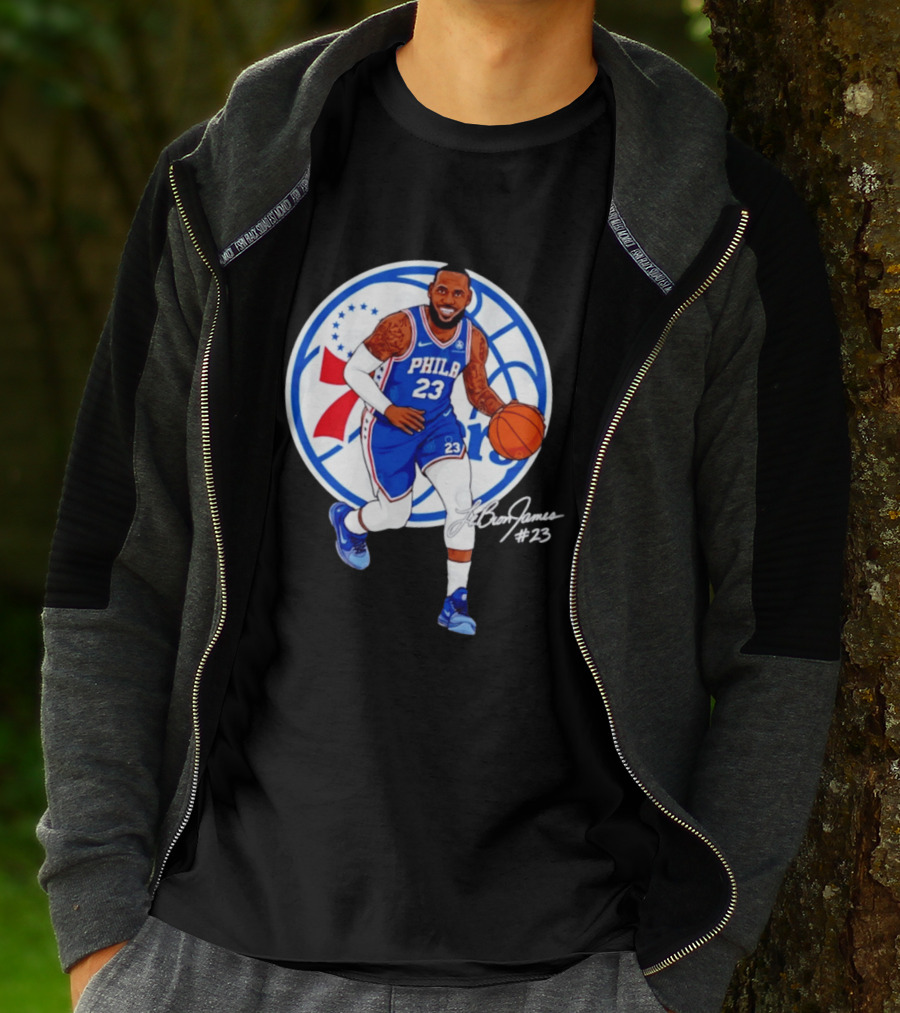 Philadelphia 76ers 23 LeBron James Blue Basketball Phila 76ers T-Shirt