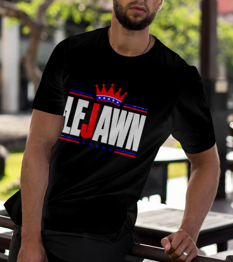 LeJawn Philadelphia Stars Crown Red Blue Stripes T-Shirt