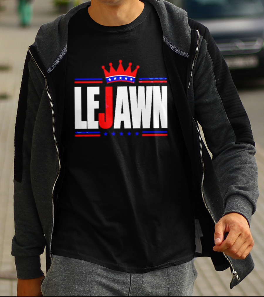 LeJawn Philadelphia Stars Crown Red Blue Stripes T-Shirt