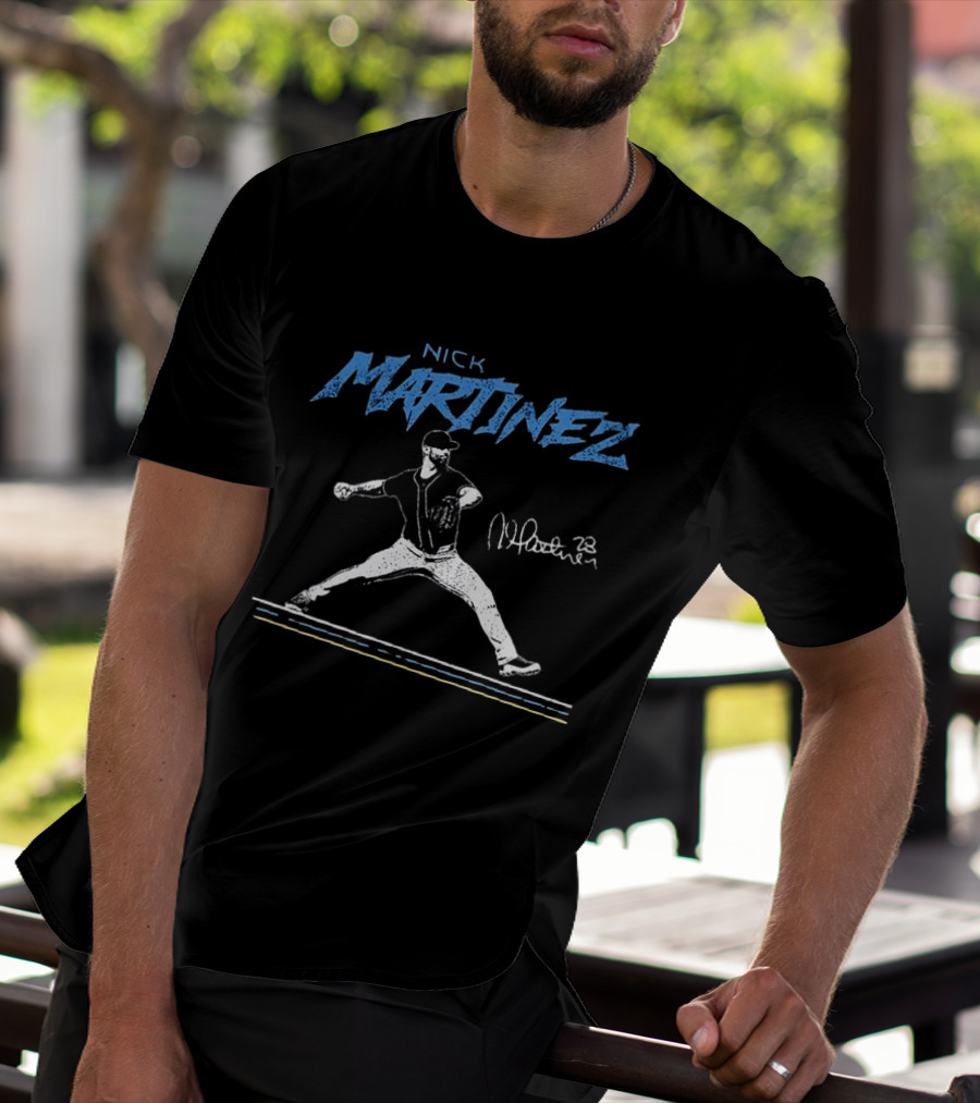 Nick Martinez Tampa Bay Rays MLB 2026 All Star Signature Pitching Motion T-Shirt