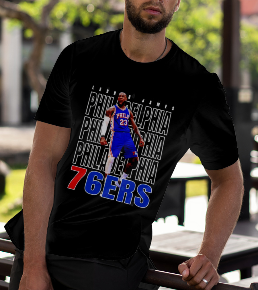 LeBron James Philadelphia 76ers Scream Vintage Style Jersey T-Shirt