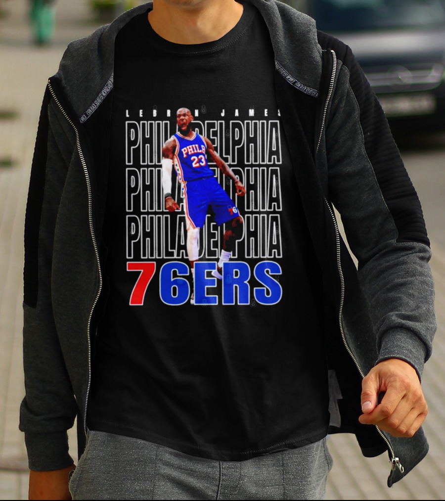LeBron James Philadelphia 76ers Scream Vintage Style Jersey T-Shirt