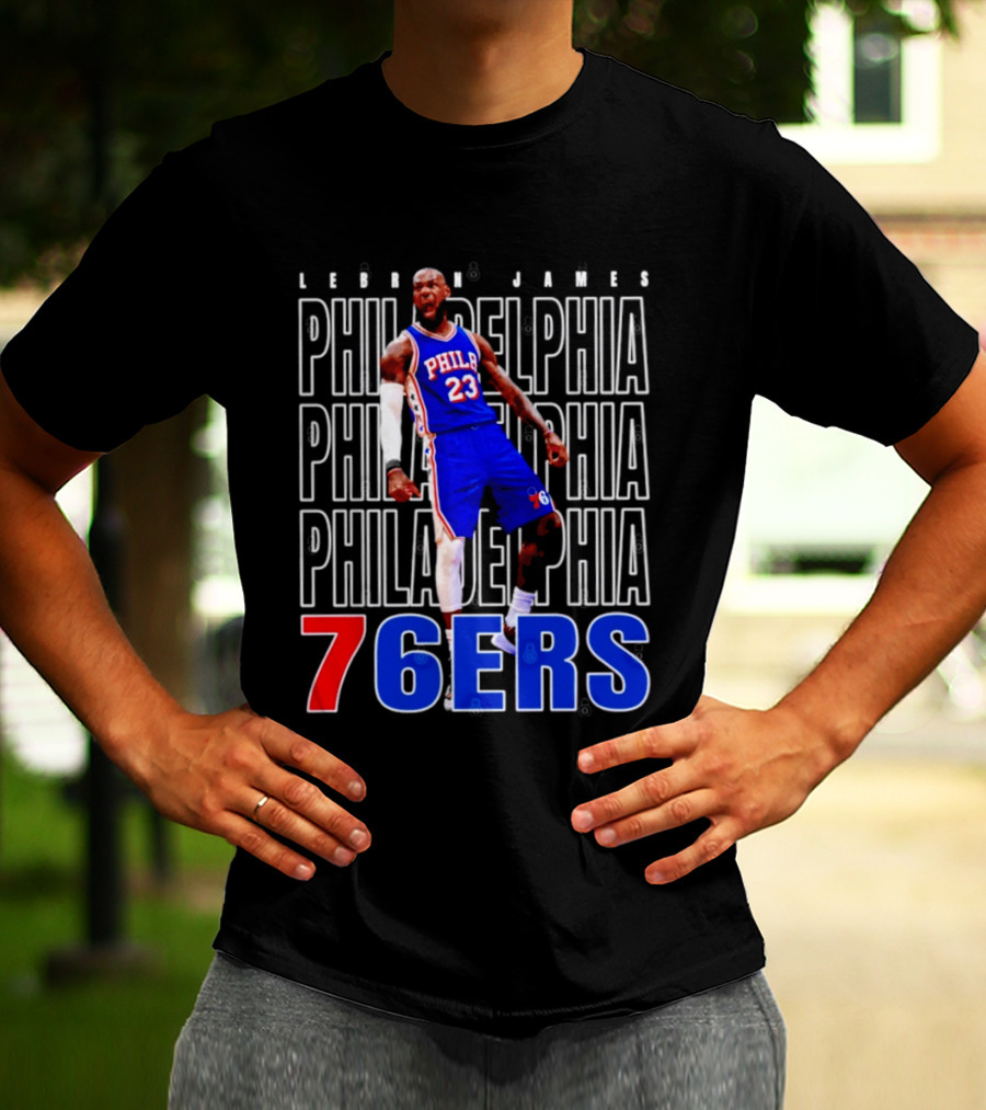 LeBron James Philadelphia 76ers Scream Vintage Style Jersey T-Shirt