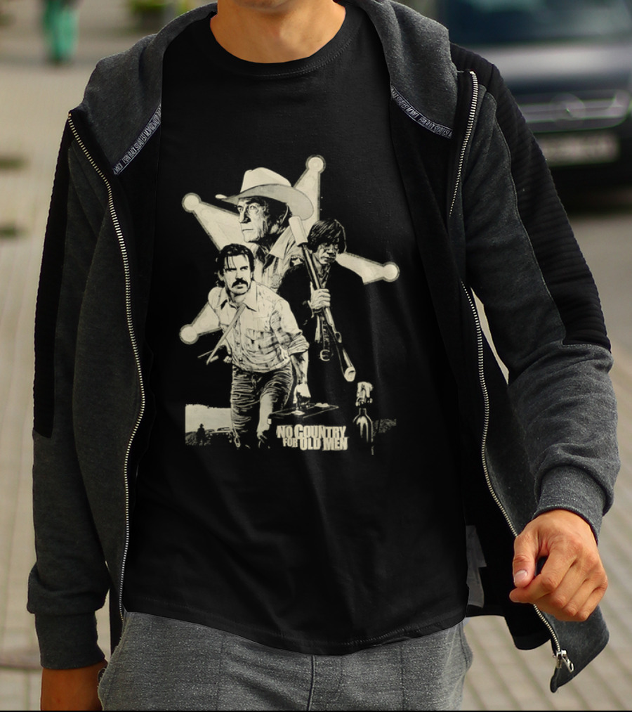 No Country For Old Men Llewelyn Moss Anton Chigurh Sheriff Bell Iconic Trio T-Shirt