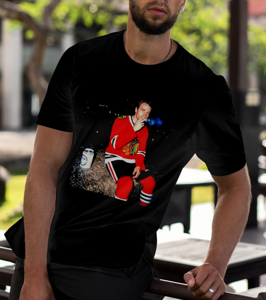 Patrick Kane Chicago Blackhawks Showtime Smoking Retro Aesthetic T-Shirt