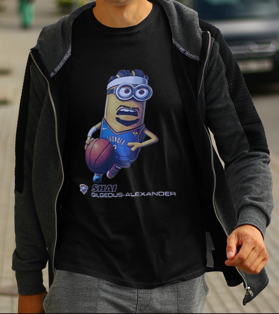 OKC Thunder NBA Shai Gilgeous Alexander Minion Basketball Player T-Shirt