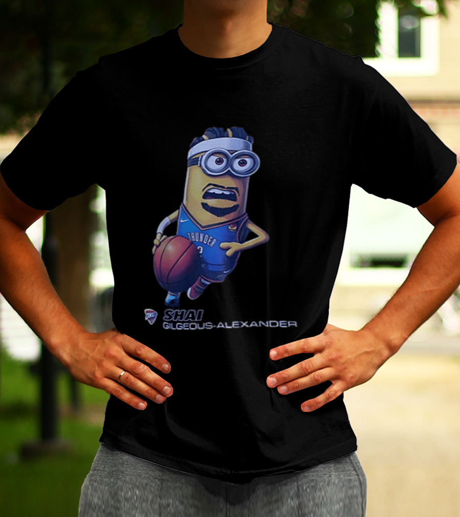OKC Thunder NBA Shai Gilgeous Alexander Minion Basketball Player T-Shirt