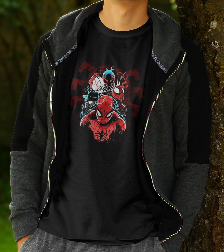 Spider Man Peter Parker Miles Morales Spider Verse Marvel Comics Spider Man Noir Gwen Stacy 2099 T-Shirt