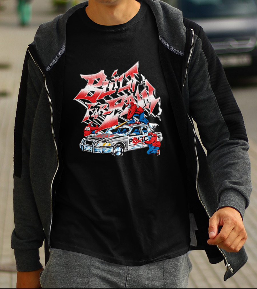 Zuko Built For Pain Police Car Destruction Graffiti T-Shirt