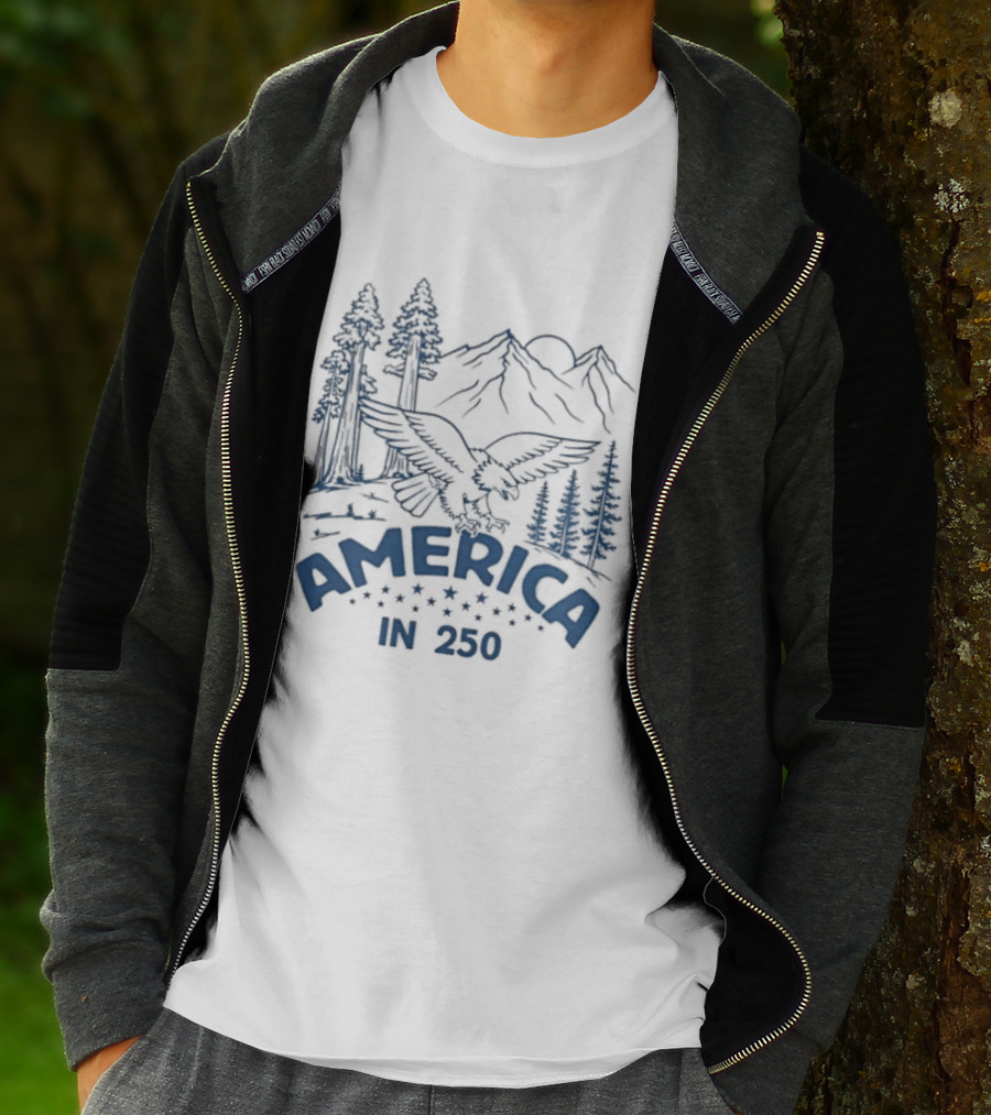America In 250 Eagle Mountains Trees Nature T-Shirt