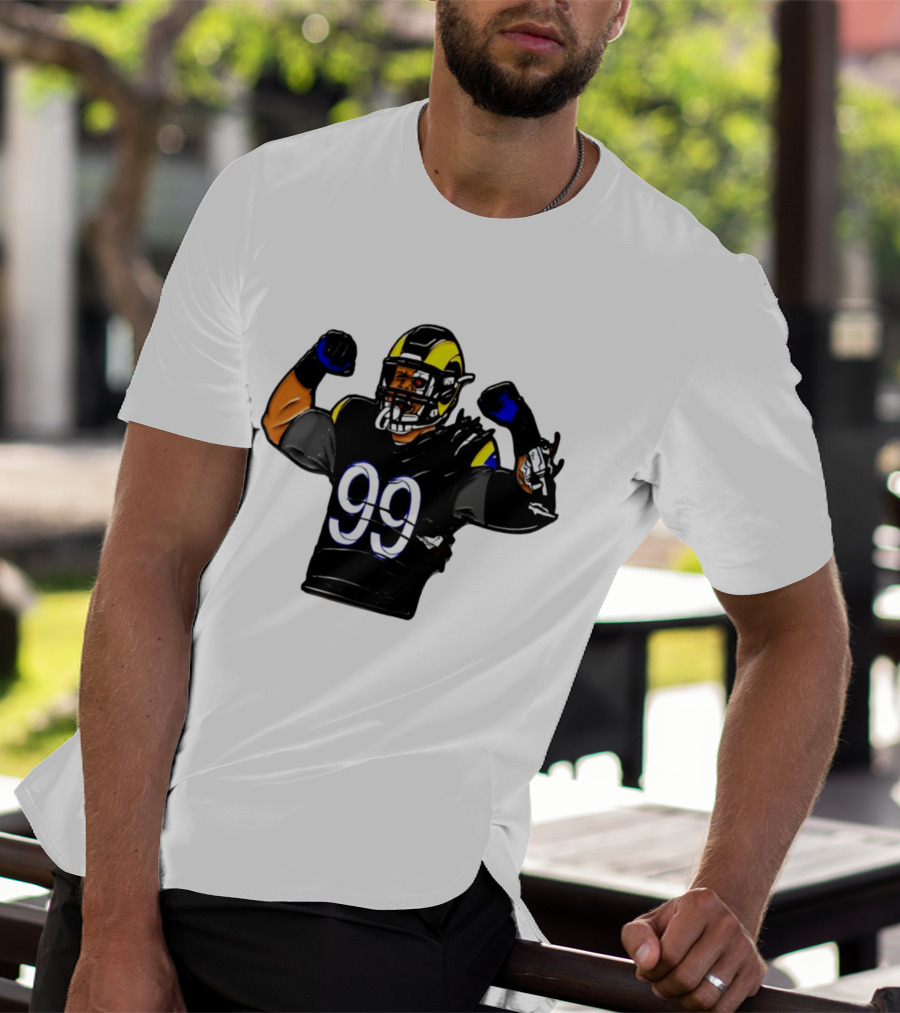 Los Angeles Rams Cyborg Player Cyber Beast 99 Football T-Shirt