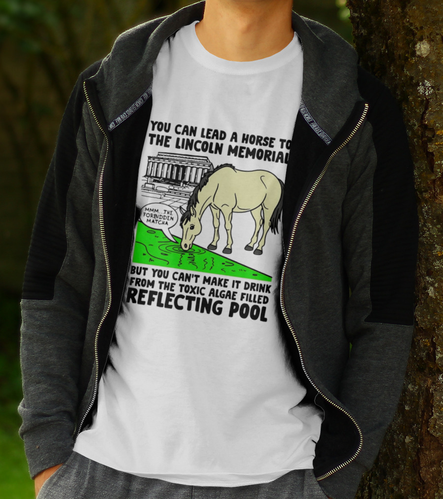 You Can Lead A Horse To The Lincoln Memorial Nnmm This Forbidden Matcha Toxic Algae Filled Reflecting Pool T-Shirt