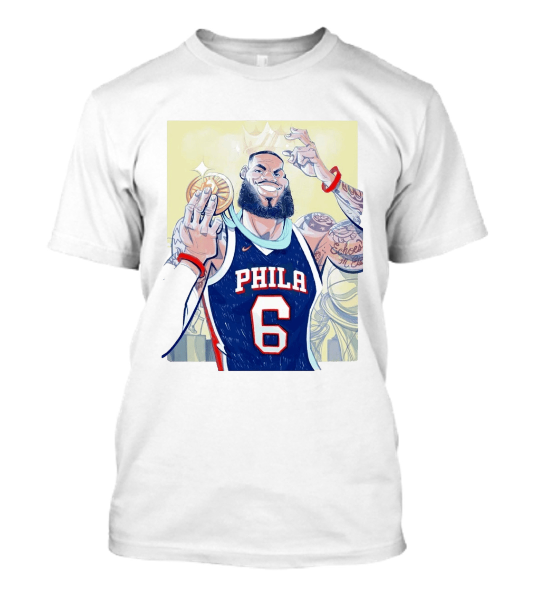 LeBron James Phila 6 Caricature NBA T-Shirt