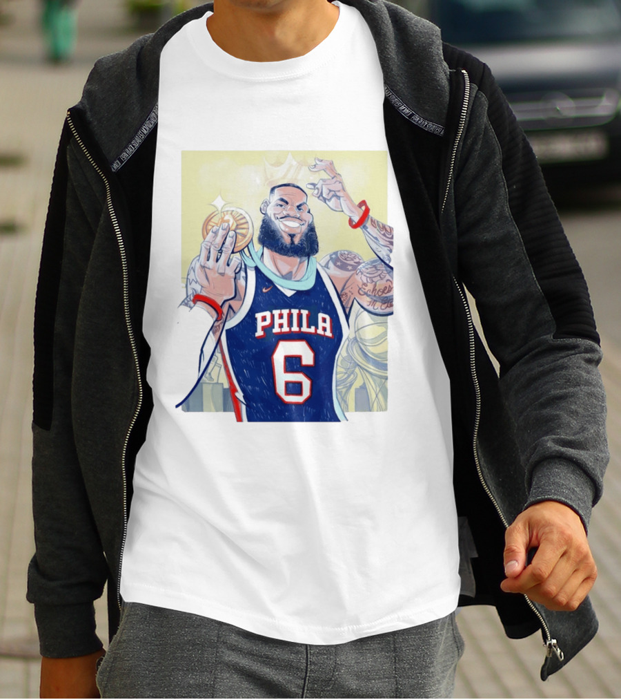 LeBron James Phila 6 Caricature NBA T-Shirt