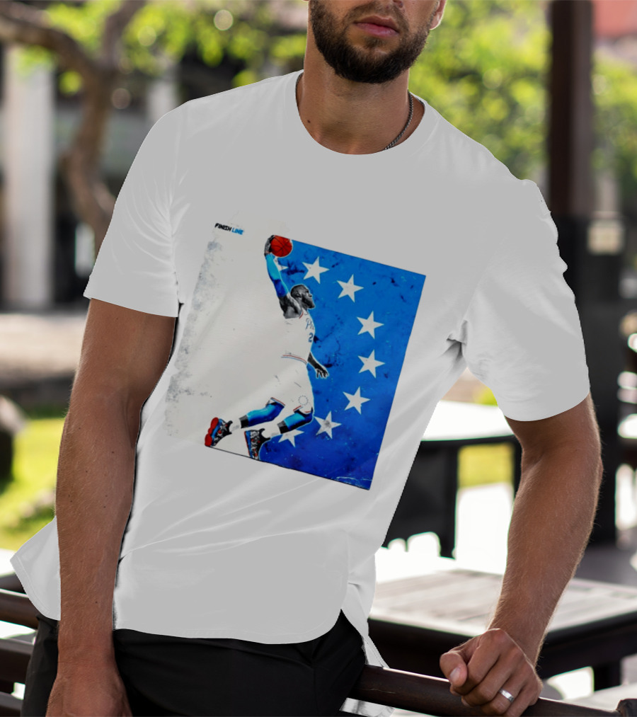 LeBron James Philadelphia 76ers Finish Line Stars Basketball Dunk T-Shirt