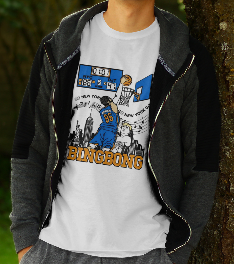 Mamdani 86 NYC DJT Go New York Basketball Bing Bong Epstein Files T-Shirt
