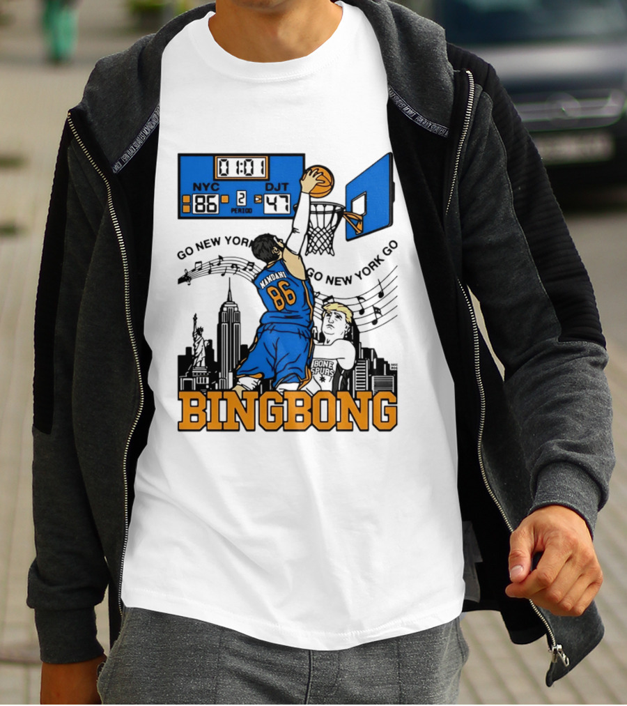 Mamdani 86 NYC DJT Go New York Basketball Bing Bong Epstein Files T-Shirt